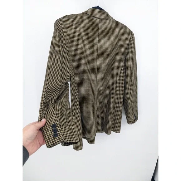 Vintage Pendleton Wool Blend Blazer Women 12 Classic Houndstooth Academia Office - Picture 4 of 9